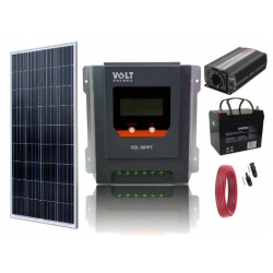 Zestaw Solarny Panel 180W + Regulator MPPT LCD USB, AGM 65Ah, 230V