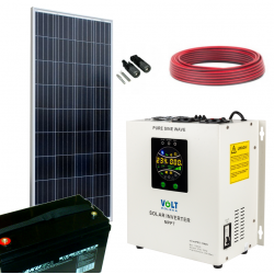 Zestaw panel słoneczny 180W Inwerter 1000W sinus AGM 100Ah + kable