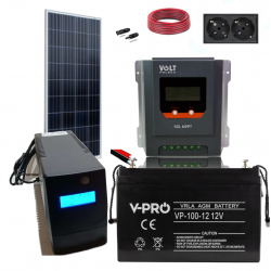 Zestaw panel słoneczny 180W Inwerter UPS 350W/600W + kable